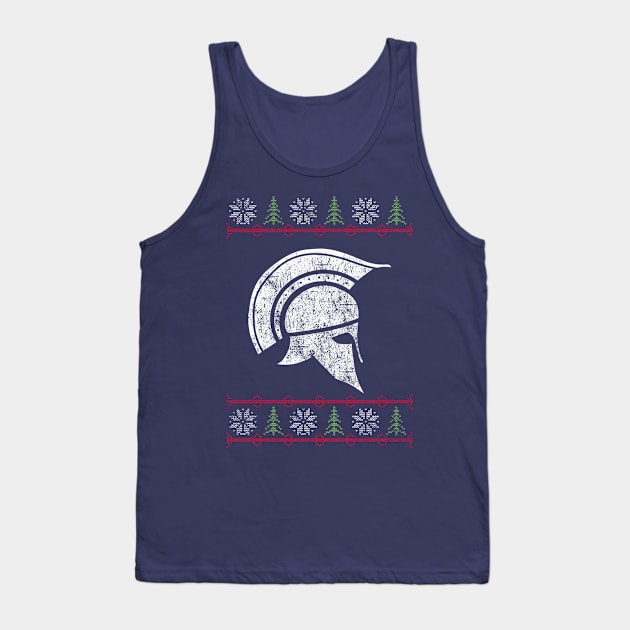 Sparta Spartan Warrior Ugly Sweater Christmas Tank Top by vladocar